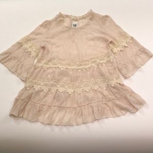 NWT Women’s indigo soul Ivory Tiered Tunic Sz L